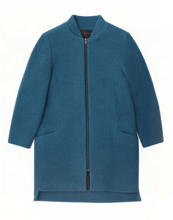 Pardesiu pentru femei Zara UK 14 Medium Bleumarin Poliester