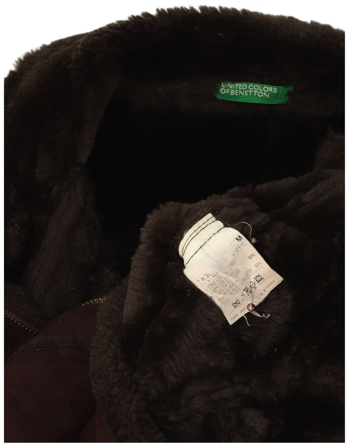Jachetă Sherpa pentru femei BENETTON UK 14 Maro Mediu Acrilic