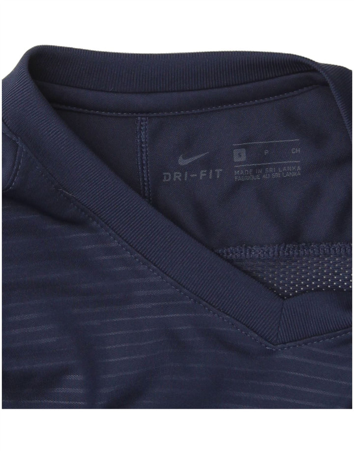 Nike pentru bărbați Dri Fit Top cu mânecă lungă, mic, albastru, poliester color bloc