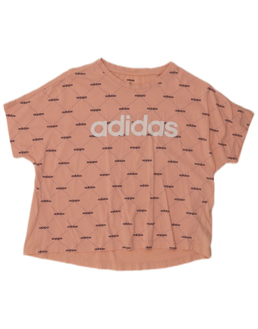 ADIDAS Tricou cu grafică supradimensionată pentru femei, UK 8/10, bumbac mic, roz