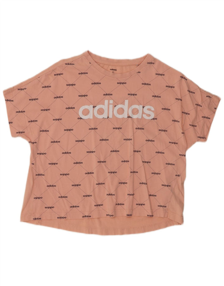 ADIDAS Tricou cu grafică supradimensionată pentru femei, UK 8/10, bumbac mic, roz