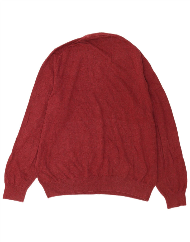 Pulover pentru bărbați Marks & Spencer cu gât roșu, XL, bumbac