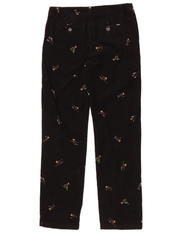 Pantaloni Polo Ralph Lauren din velur cu grafic pentru băieți 15-16 ani W28 L29 negru