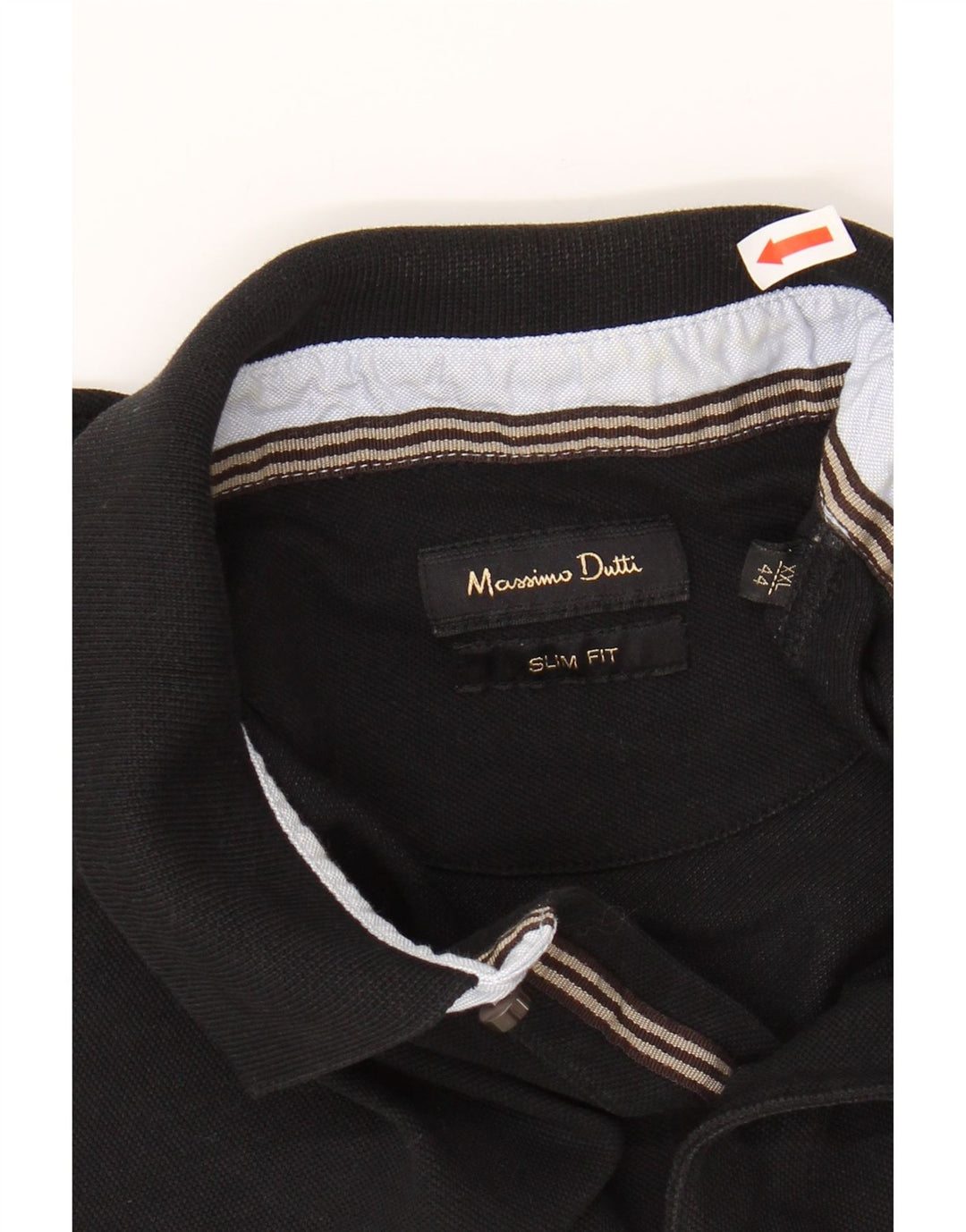 MASSIMO DUTTI Mens Slim Fit Polo Shirt 2XL Black
