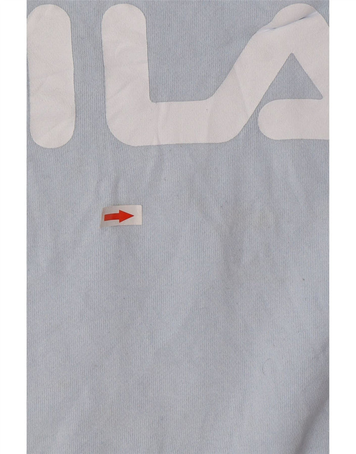 Pulover de hanorac oversized Crop Graphic pentru femei Fila UK 16 Large Blue