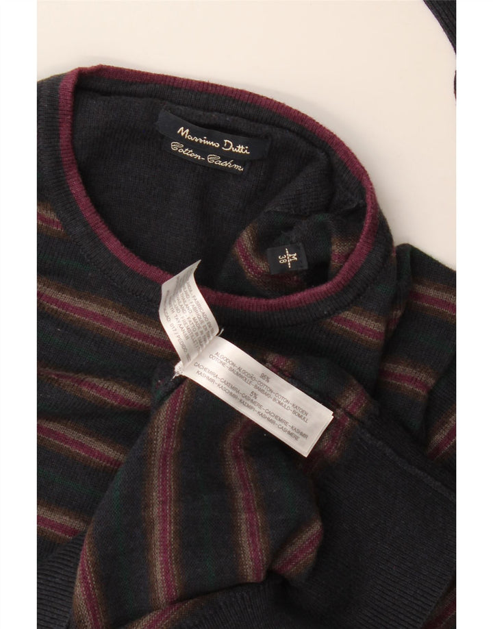 Pulover Massimo Dutti pentru bărbați cu gât crew pulover EU 38 Mediu Bleumarin în dungi
