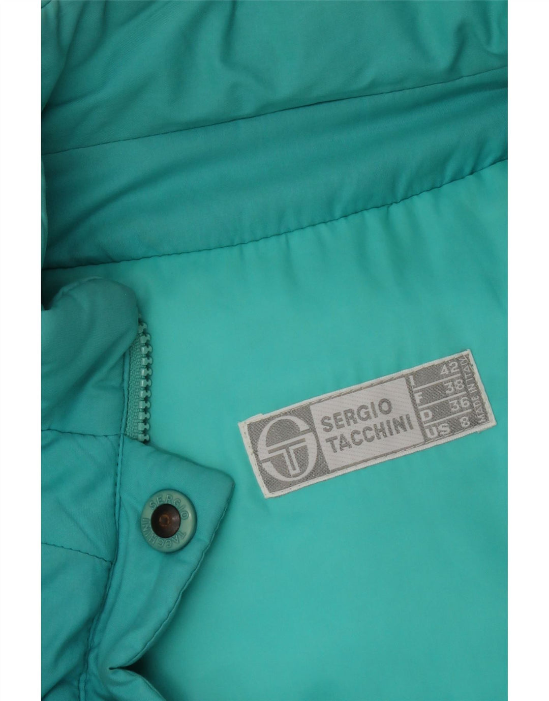 Sergio Tacchini Jachetă Captusă Crop pentru Femei, cu ajustare largă, IT 42 Turcoaz mediu