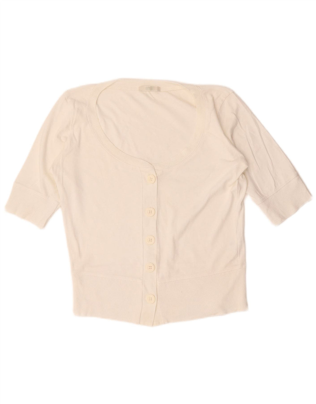 Pulover cardigan cu mânecă scurtă pentru femei Marks & Spencer UK 12 Medium White