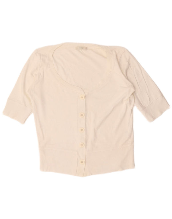 Pulover cardigan cu mânecă scurtă pentru femei Marks & Spencer UK 12 Medium White