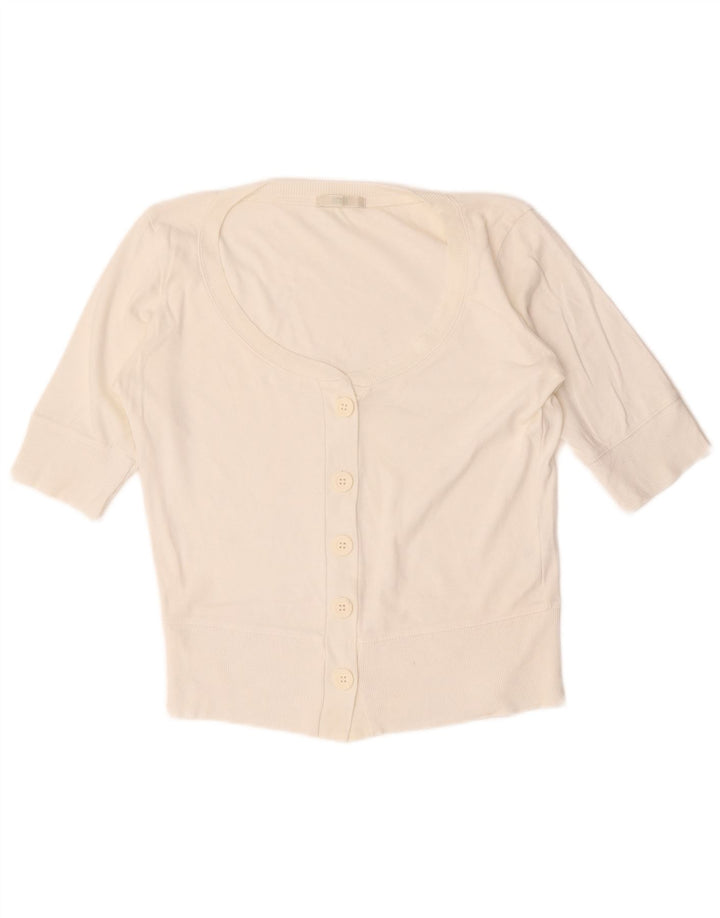 Pulover cardigan cu mânecă scurtă pentru femei Marks & Spencer UK 12 Medium White