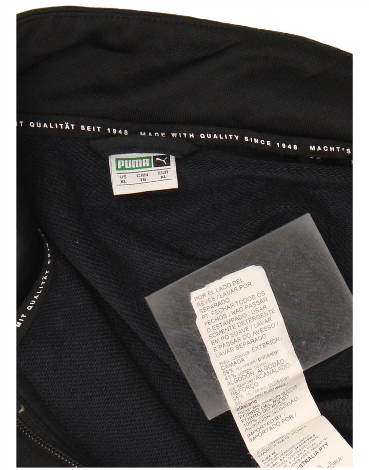 PUMA Womens Tracksuit Top Jacket UK 18 XL Black Colourblock Polyester