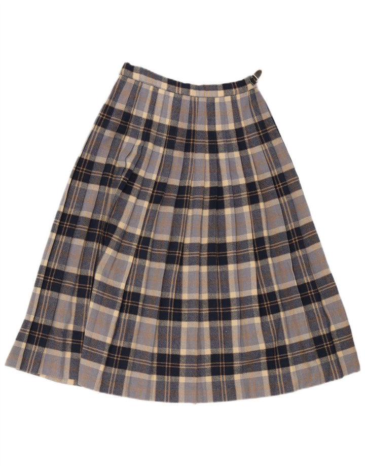 Fusta Wrap pentru femei Highland EU 38 Medium W28 Lână carouri bleumarin