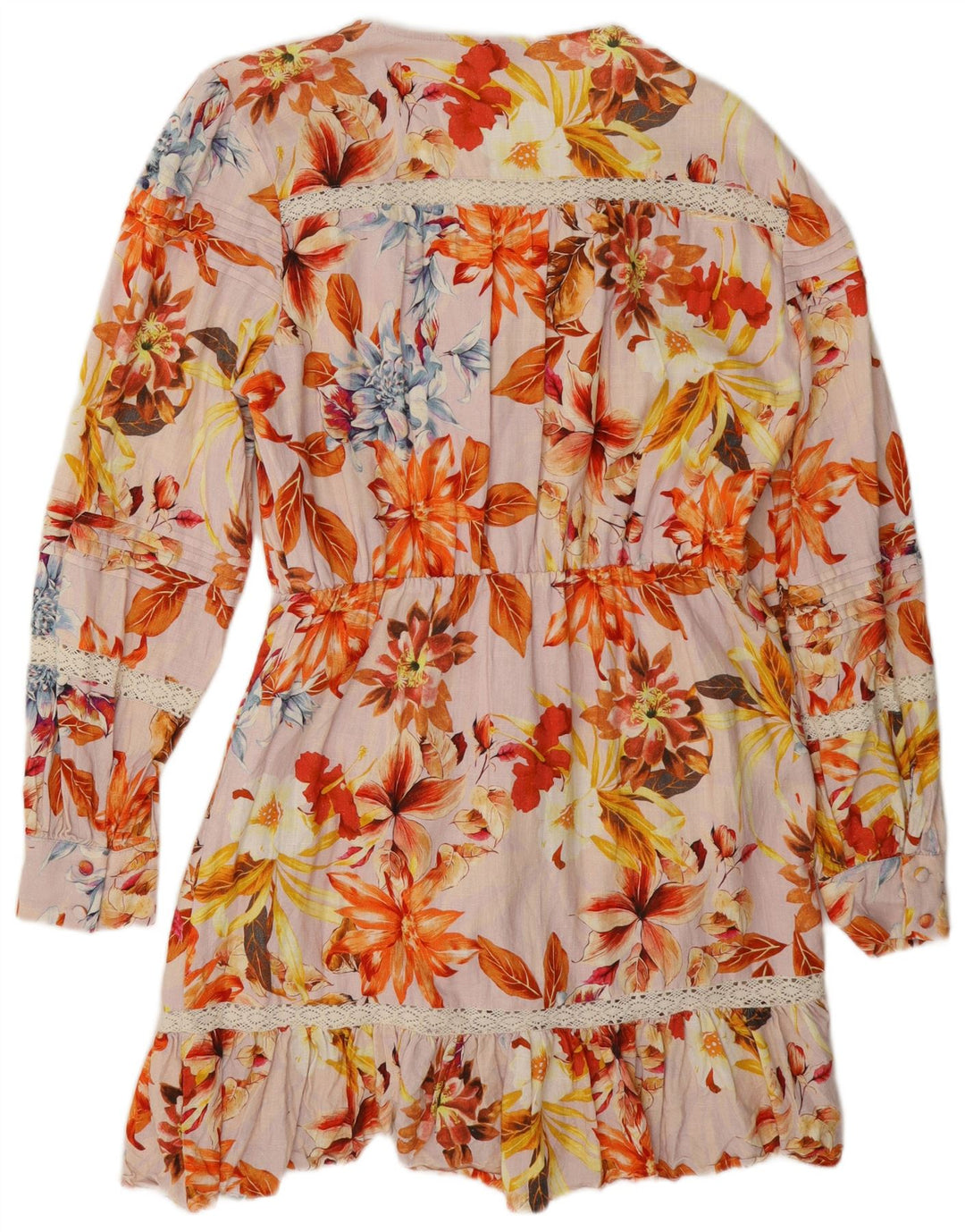 Rochie cu etaje Guess pentru femei UK 12 Medium Multicolor Floral Viscose