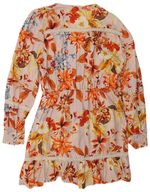 Rochie cu etaje Guess pentru femei UK 12 Medium Multicolor Floral Viscose