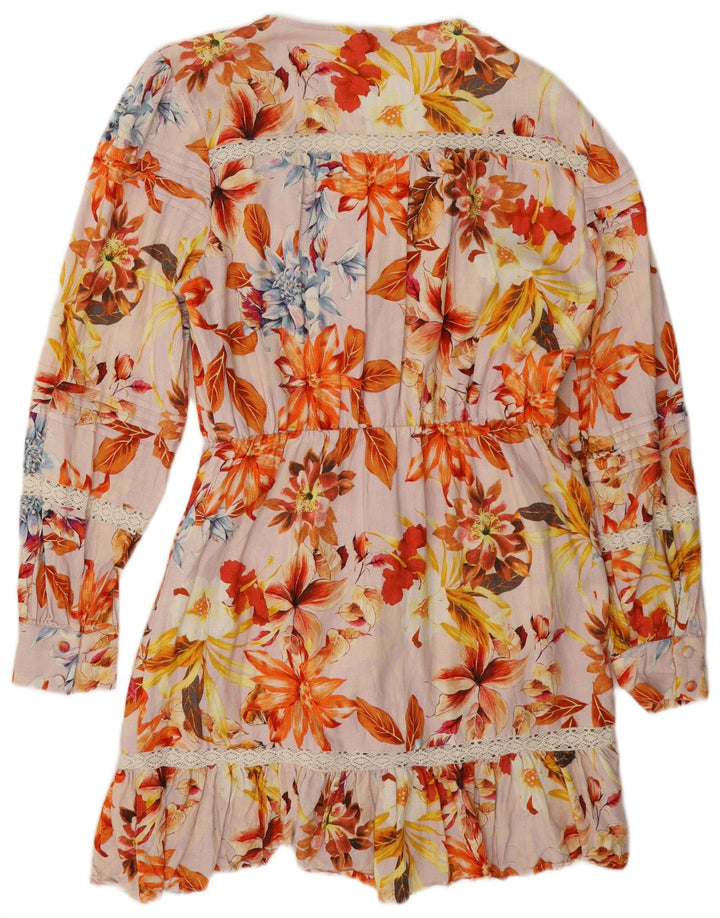 Rochie cu etaje Guess pentru femei UK 12 Medium Multicolor Floral Viscose