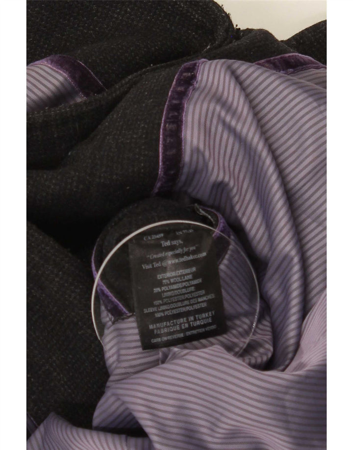 Pardesiu militar Ted Baker pentru bărbați, mărime 4, lână mare, gri