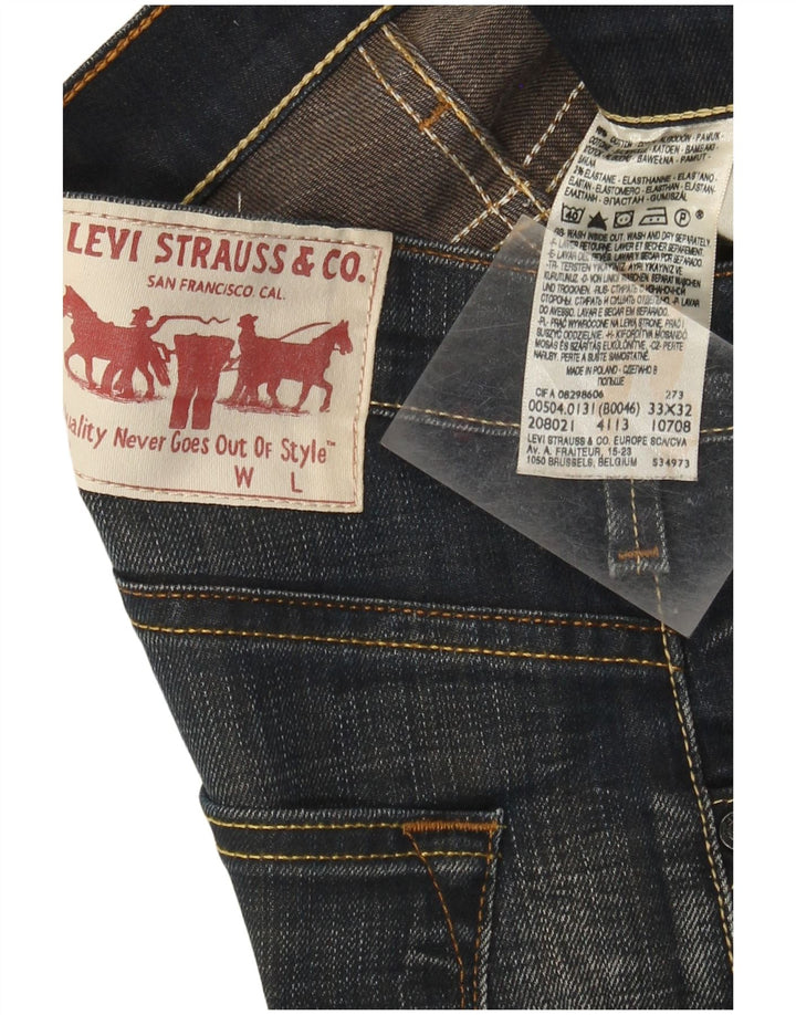 Blugi drepti pentru bărbați Levi's 504 W33 L29 Bumbac albastru