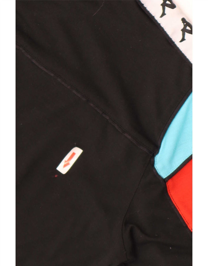 Tricou grafic pentru bărbați Kappa Top mediu negru din bumbac color bloc