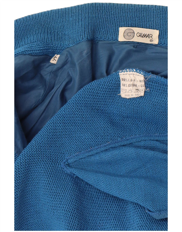 Pulover Cardigan Vintage pentru Damă IT 44 Lână Albastru Mediu