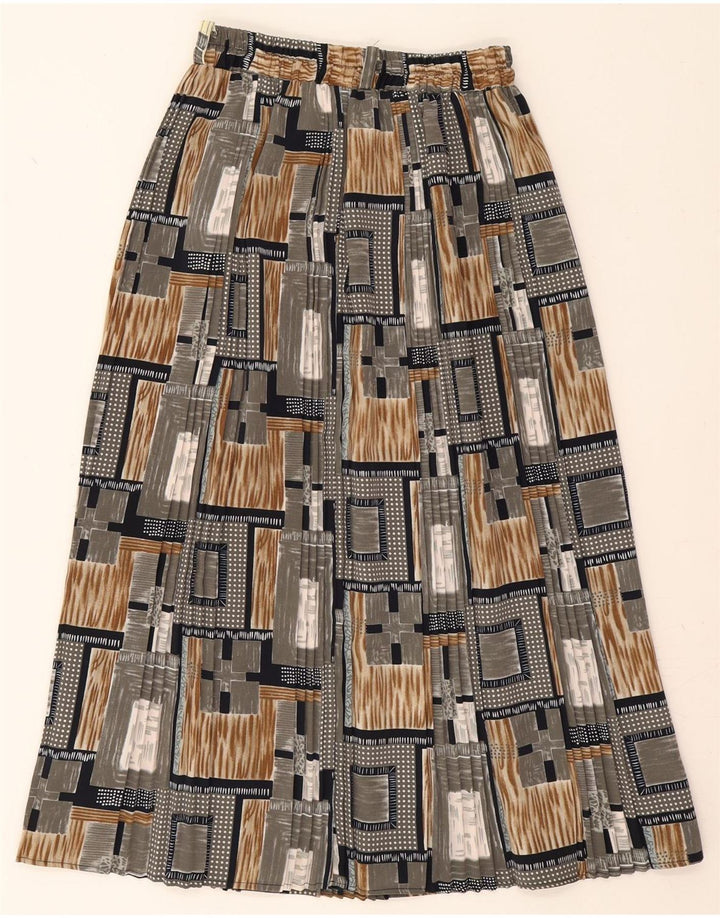 VINTAGE Womens Midi Skirt Medium W28  Grey Geometric Polyester Vintage Vintage and Second-Hand Vintage from Messina Hembry 