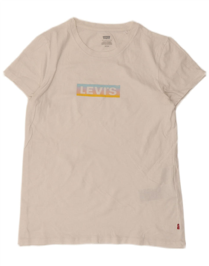 Tricou cu grafic Levi's pentru femei Top UK 8 Small Bumbac alb