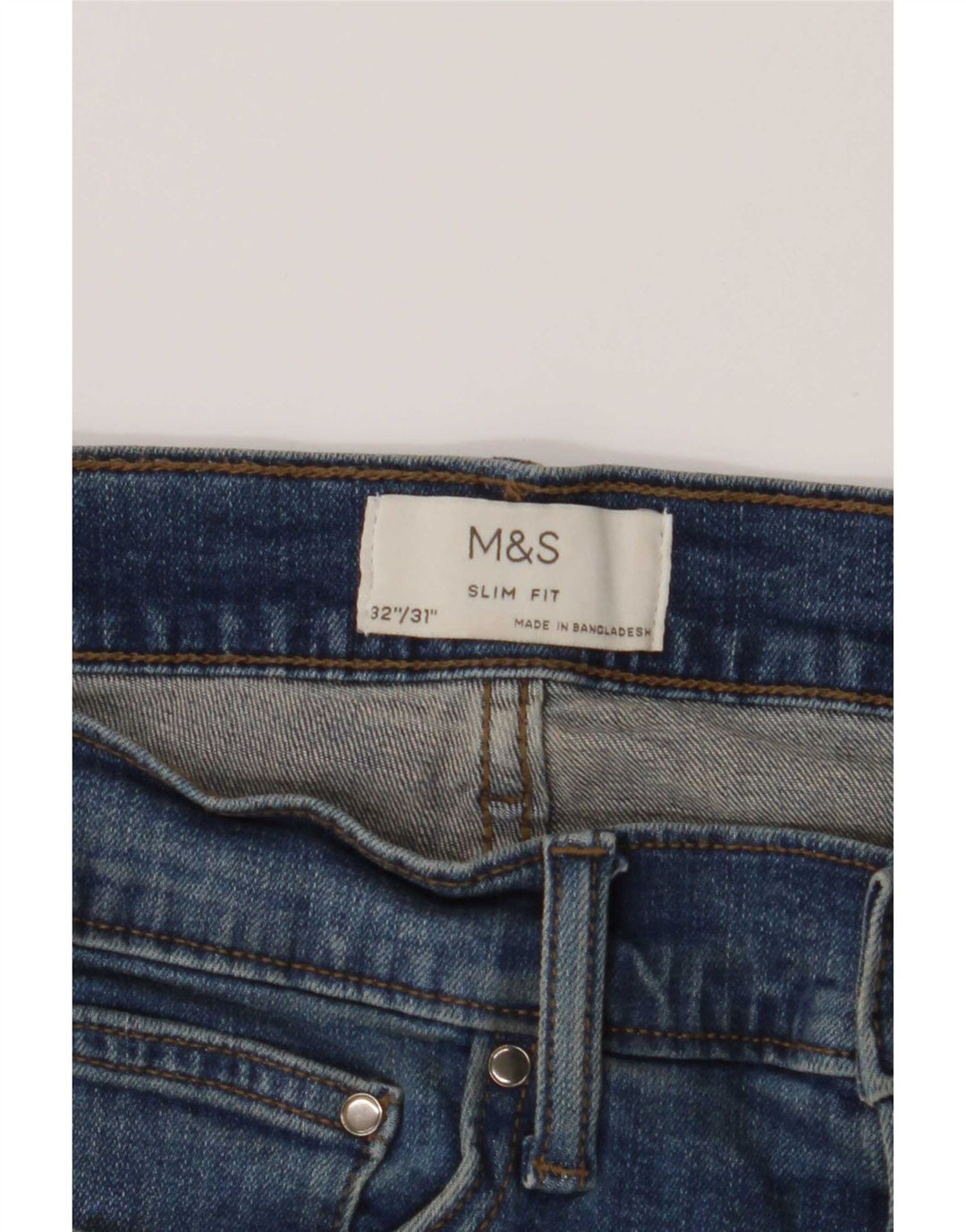 Blugi slim pentru bărbați Marks & Spencer W32 L31 Bumbac albastru