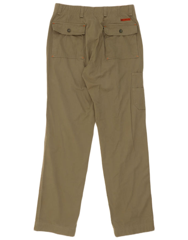 Pantaloni cargo drepți pentru bărbați cu fermoar IT 48 Medium L32 L34 Kaki Bumbac