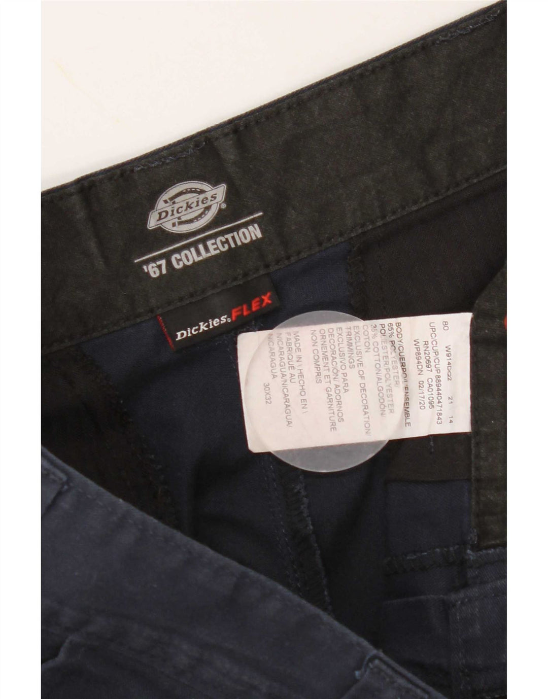 Pantaloni chino drepți pentru bărbați Dickies L30 L32 Poliester bleumarin