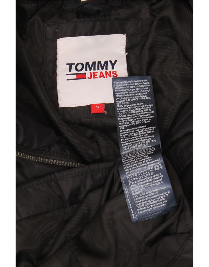 Palton căptușit cu glugă pentru femei Tommy Hilfiger UK 10 Poliester negru mic