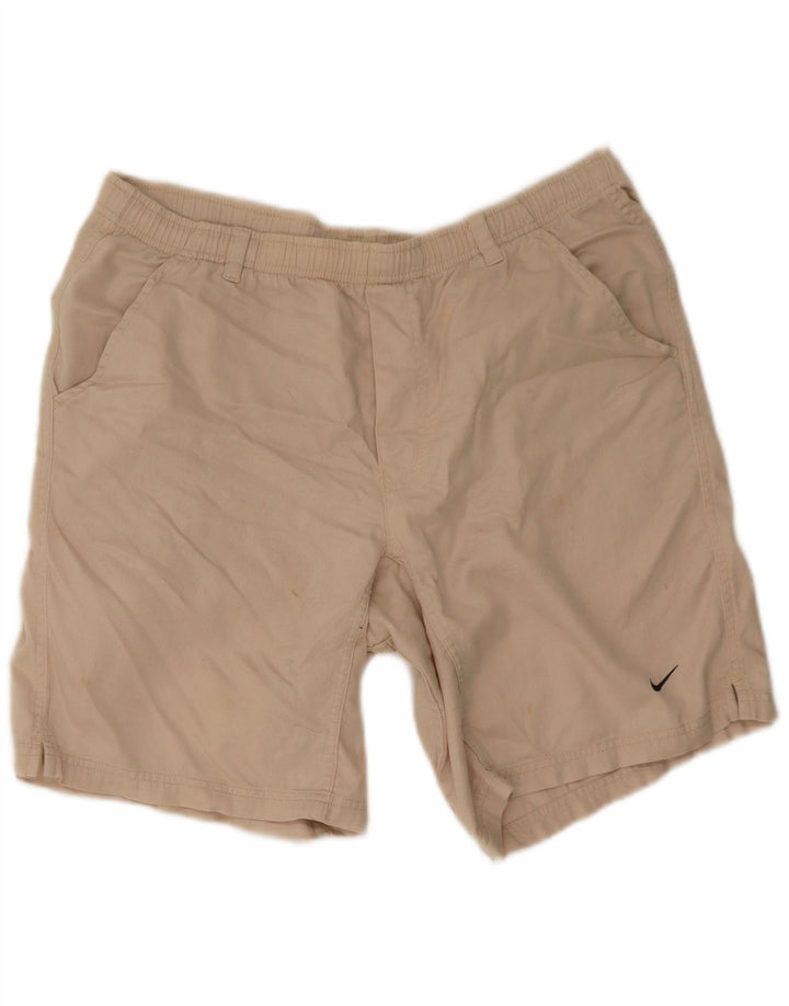Pantaloni scurți sport Nike pentru bărbați, bumbac mediu bej