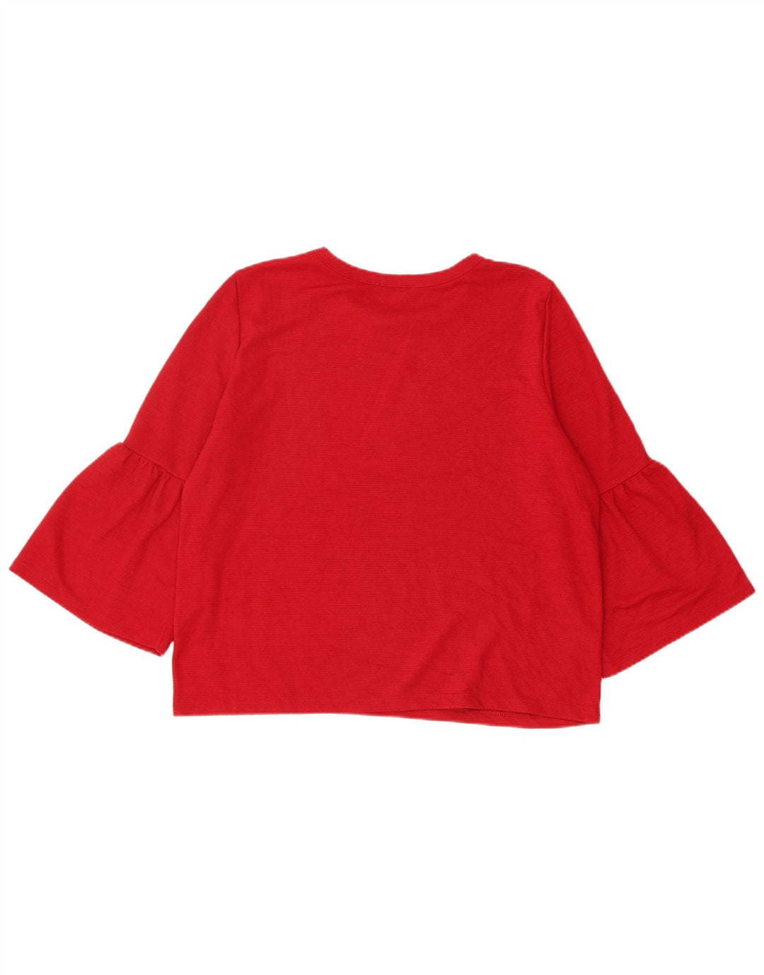 ZARA Womens 3/4 Sleeve Crop Top UK 16 Large Red