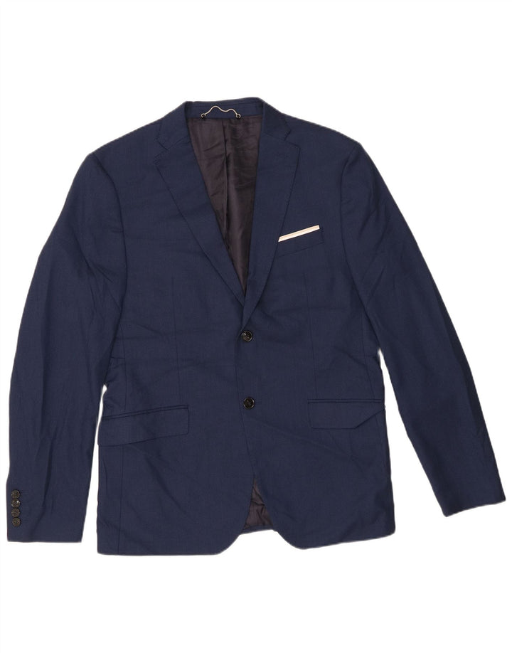 Blazer pentru bărbați Zara cu 2 nasturi EU 52 Poliester mare bleumarin