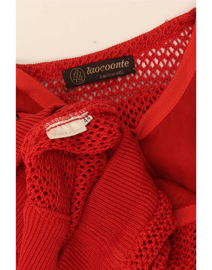 Pulover Cardigan Vintage pentru Damă See Through IT 44 Medium Red
