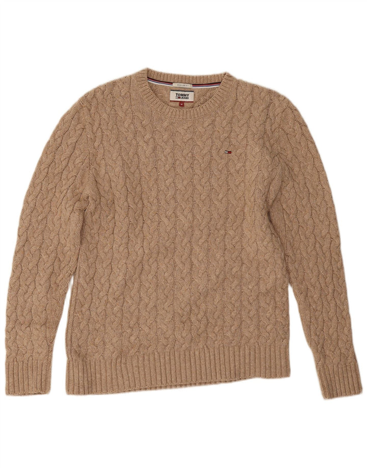Pulover Tommy Hilfiger pentru bărbați, cu croială regulată, cu decolteu, mediu, bej