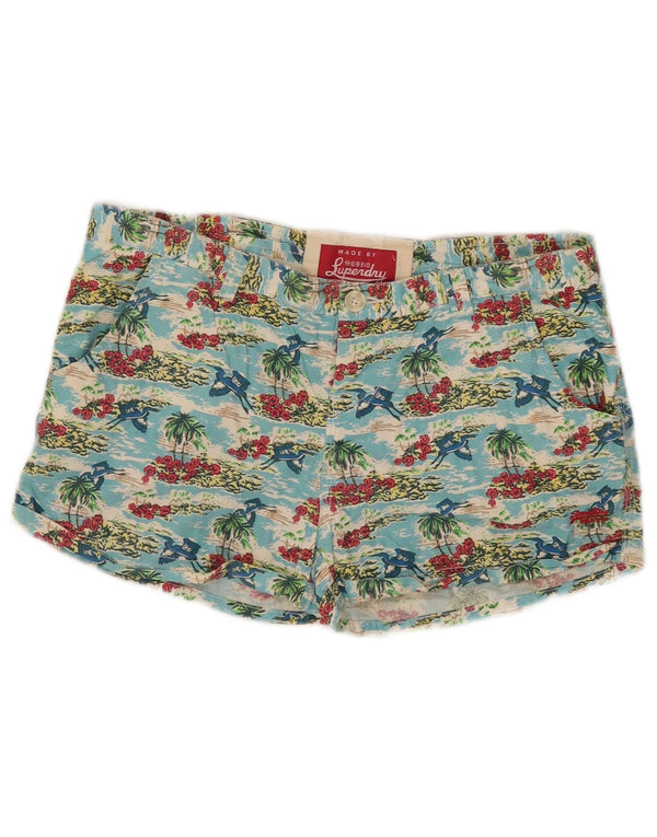 Pantaloni scurți de înot Superdry pentru femei UK 14 medii multicolori cu flori hawaiane