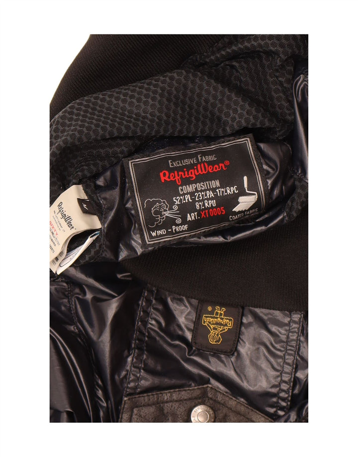 REFRIGIWEAR Mens Bomber Jacket UK 38 Medium Black Polyester