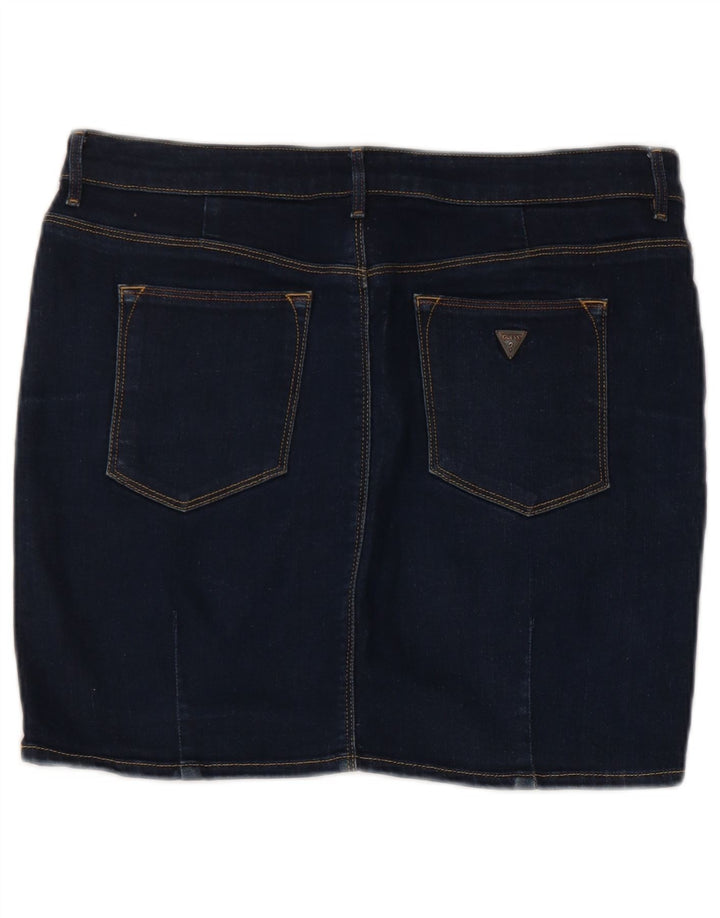 Guess Mini Fusta Denim W29 Bumbac Albastru Mediu