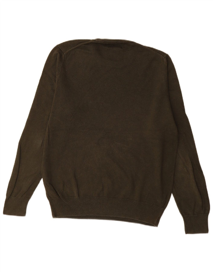 Pulover pentru bărbați Marks & Spencer, cu gât crew, bumbac mediu kaki