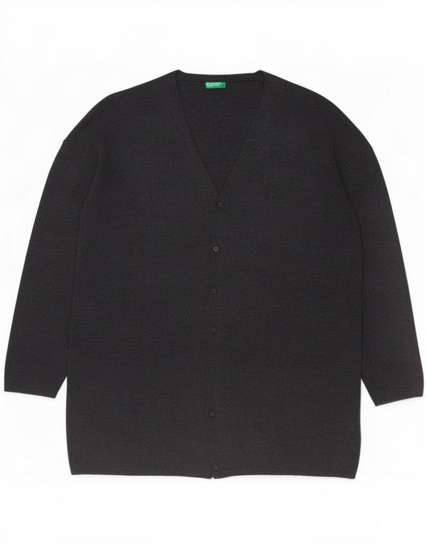 Pulover cardigan supradimensionat pentru femei Benetton UK 16 Lână mare gri