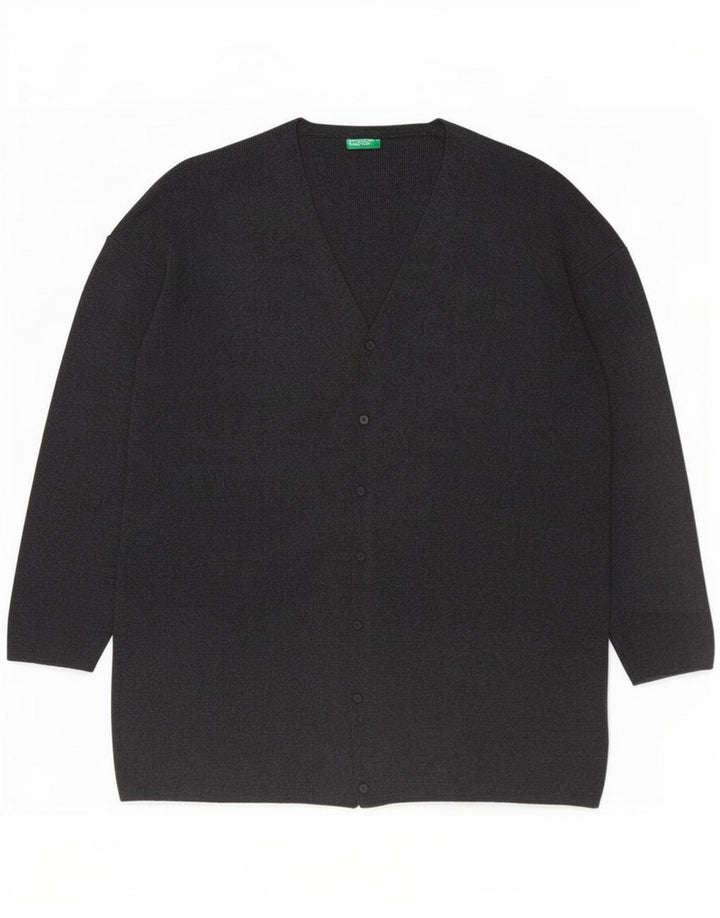 Pulover cardigan supradimensionat pentru femei Benetton UK 16 Lână mare gri