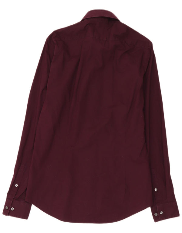 Cămașă pentru bărbați Calvin Klein Slim Fit Mărimea 38 15 Bumbac Burgundy mediu