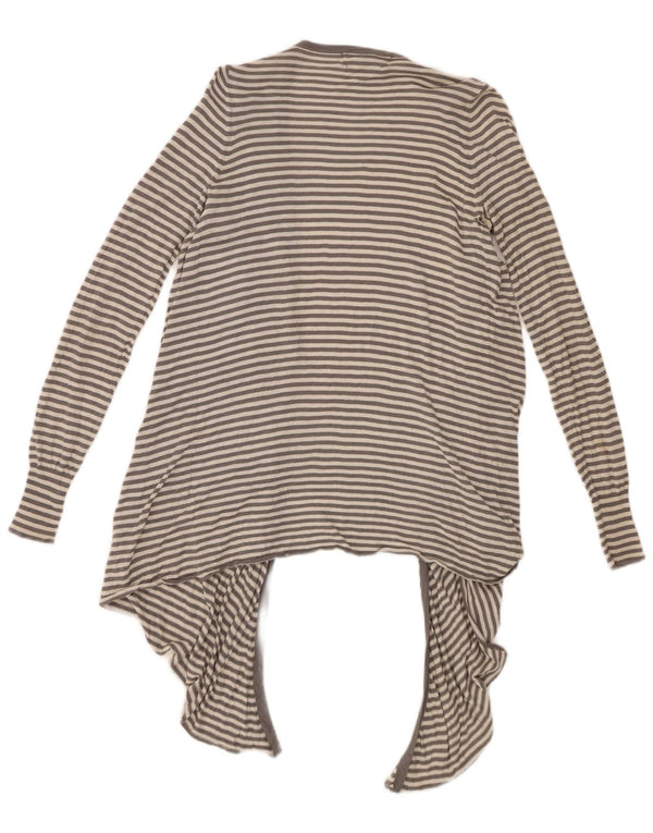Pulover cardigan asimetric cu paragate Zara UK 12 Gri mediu cu dungi