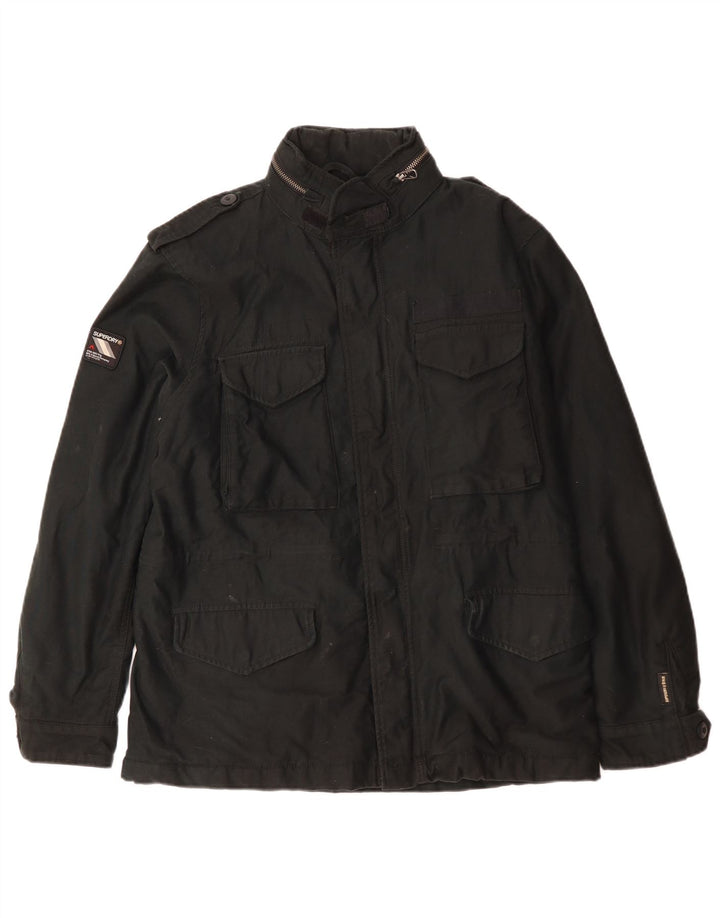 Jachetă militară cu glugă Superdry pentru bărbați UK 40, mare, negru, poliester