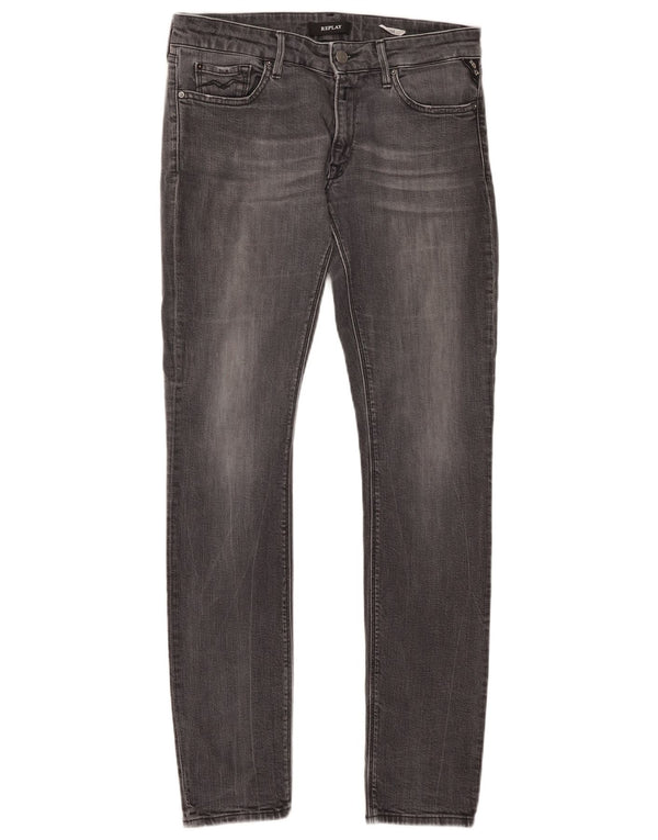 Replay Womens Luz Skinny Jeans W30 L32 Grey Cotton
