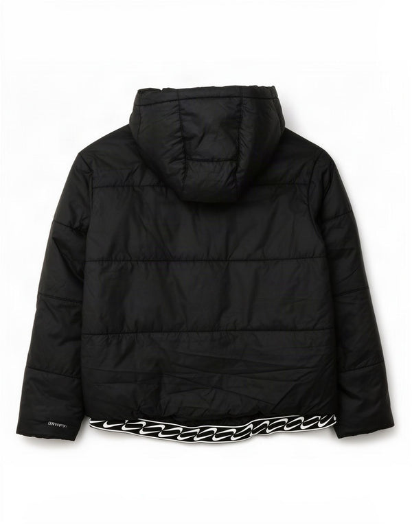 Jachetă căptușită cu glugă Nike Therma-Fit Graphic pentru femei UK 18 XL Negru