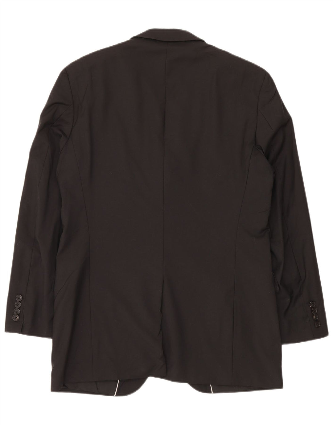 Jachetă vintage pentru femei cu 2 nasturi, lână virgină mare, neagră, US 40