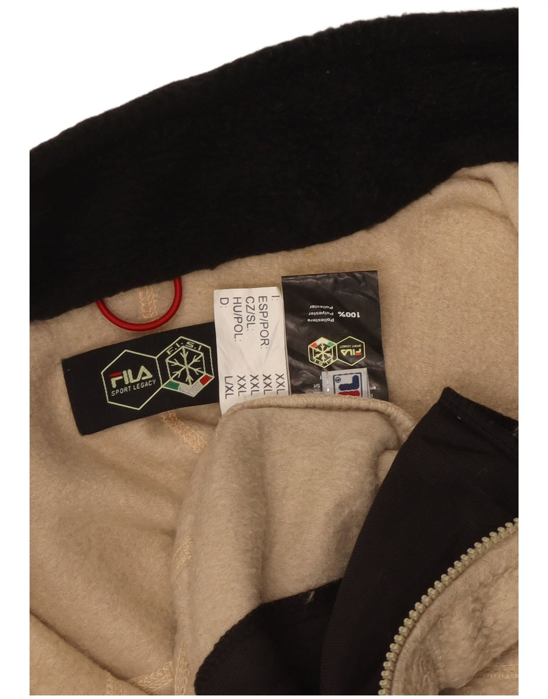 Jachetă fleece pentru bărbați Fila UK 40 mare, bej, poliester