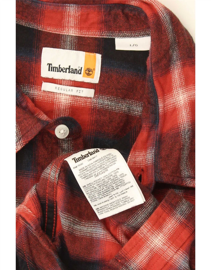 Cămașă Timberland pentru bărbați, cu ajustare normală, din flanel, mare, albastru bleumarin, din bumbac
