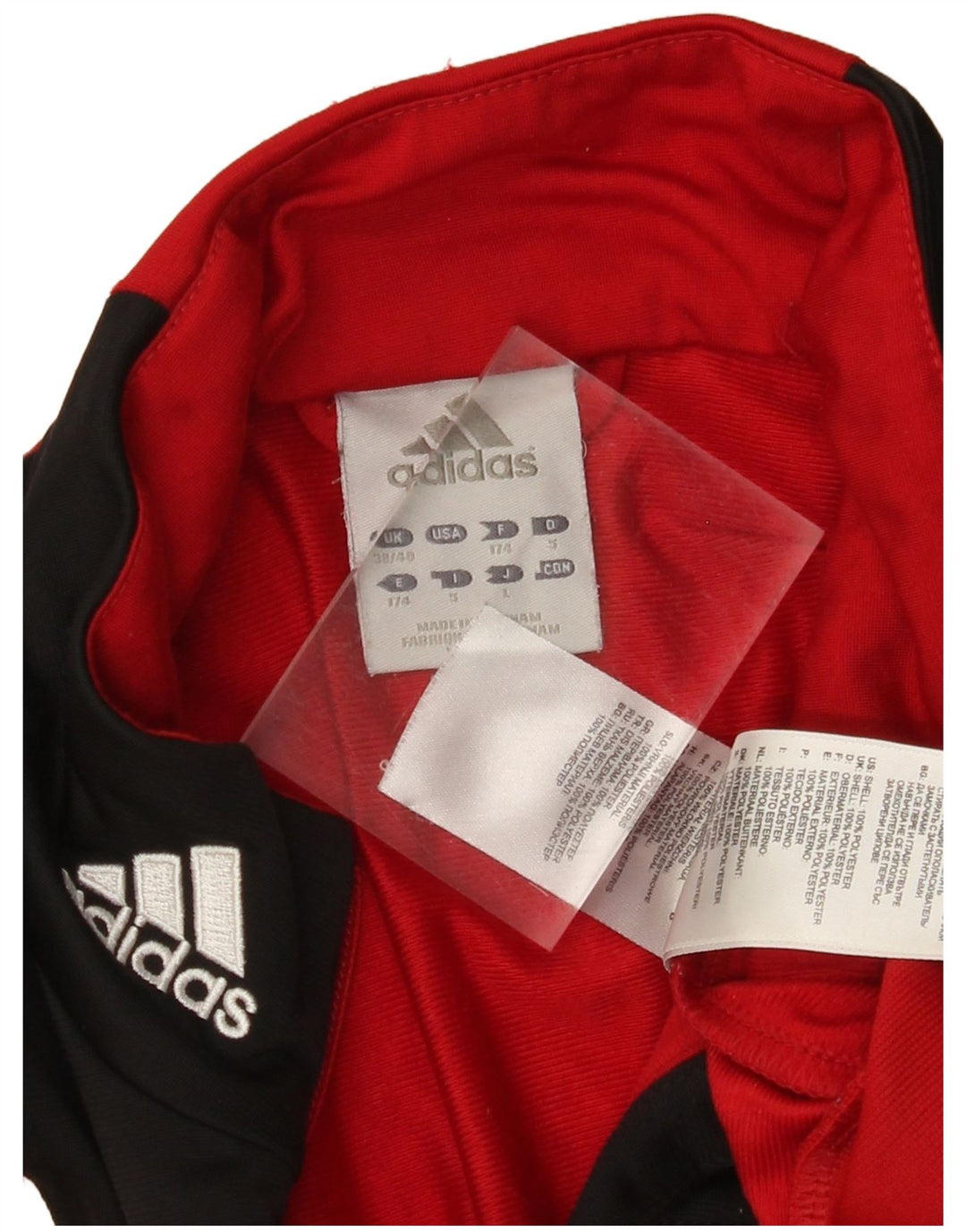 Jachetă de trening pentru bărbați ADIDAS Marea Britanie 38/40 Poliester Colorblock Roșu Mediu