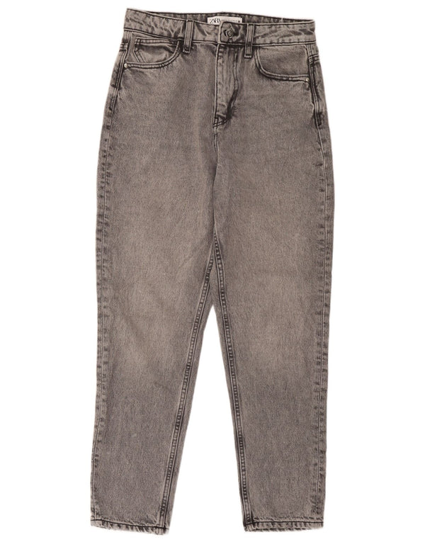 Blugi conici pentru femei Zara EU 36 XS W26 L27 bumbac gri